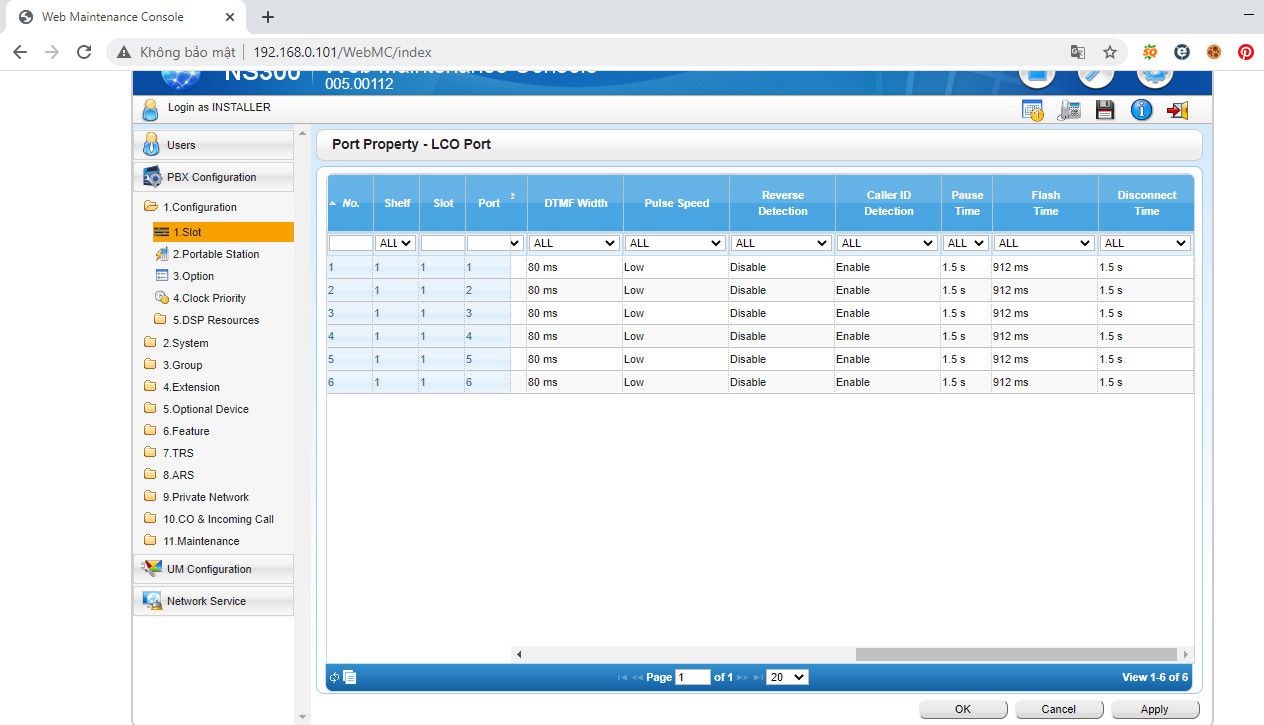 set flashtime panasonic KX-NS300