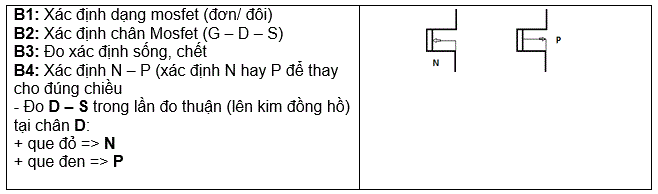 cac buoc nhan dang mosfet