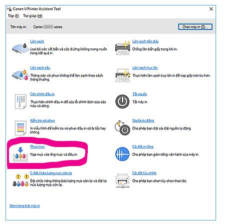 load muc vao he thong canon G3010